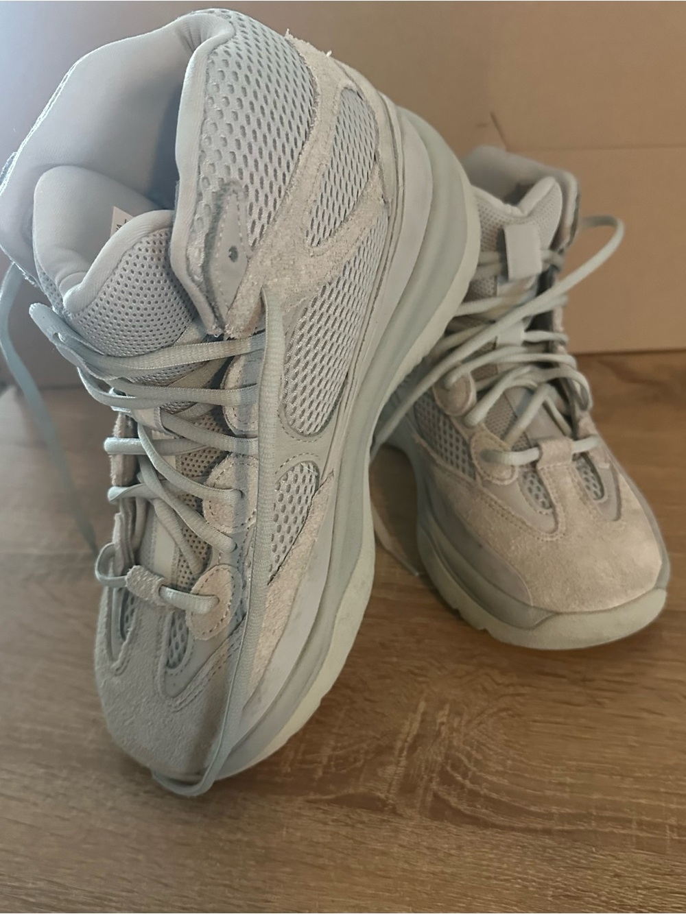 adidas Men’s Chunky Lace-Up Sneakers in Light Gray